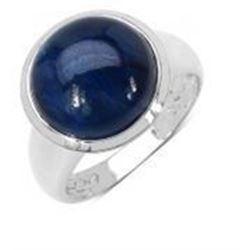 STERLING SILVER CABOCHON SAPPHIRE RING