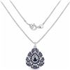 Image 2 : STERLING SILVER AND BLUE SAPPHIRE, DIAMOND PENDANT