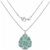 Image 2 : STERLING SILVER BRAZILIAN SAKOTA EMERALD AND DIAMOND PENDANT
