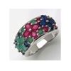 Image 1 : STERLING SILVER BRAZILIAN SAKOTA EMERALD, RUBY AND SAPPHIRE RING