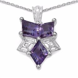 STERLING SILVER FANCY SHAPE AFRICAN AMETHYST PENDANT