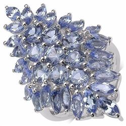 STERLING SILVER TANZANITE WATERFALL RING