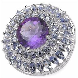 STERLING SILVER BRAZILIAN AMETHYST RING