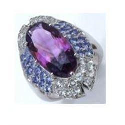 STERLING SILVER AFRICAN AMETHYST RING