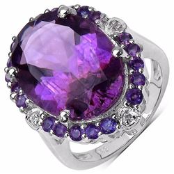 STERLING SILVER AFRICAN AMETHYST RING