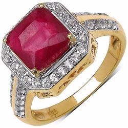 STERLING SILVER OCTAGON RUBY RING