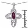 Image 3 : STERLING SILVER INDIAN RUBY CROSS PENDANT
