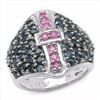 Image 1 : STERLING SILVER RUBY AND BLUE SAPPHIRE RING