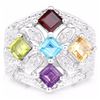Image 3 : STERLING SILVER MULTI STONE RING