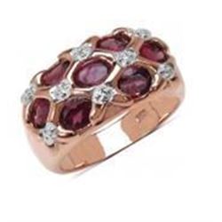 STERLING SILVER RHODOLITE RING