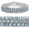 Image 1 : STERLING SILVER BLUE TOPAZ TRIPLE ROW BRACELET