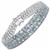 Image 2 : STERLING SILVER BLUE TOPAZ TRIPLE ROW BRACELET