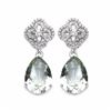 Image 1 : STERLING SILVER GREEN AMETHYST EARRING