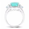 Image 2 : STERLING SILVER CABOCHON TOURQUISE RING
