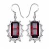 Image 1 : STERLING SILVER MOZAMBIQUE GARNET EARRING