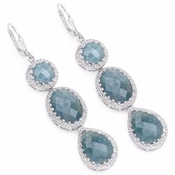 STERLING SILVER AQUAMARINE DROP EARRING