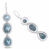 Image 2 : STERLING SILVER AQUAMARINE DROP EARRING