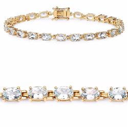 STERLING SILVER AQUAMARINE BRACELET