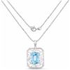 Image 2 : STERLING SILVER SWISS BLUE TOPAZ PENDANT