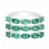 Image 3 : STERLING SILVER ZAMBIAN EMERALD TRIPLE ROW RING