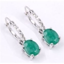STERLING SILVER EMERALD EARRING