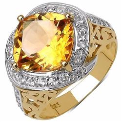 STERLING SILVER GOLDEN CITRINE RING