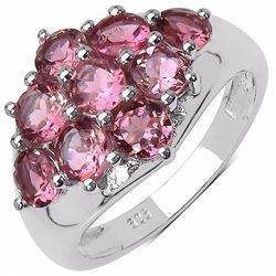 STERLING SILVER PINK TOURMALINE RING