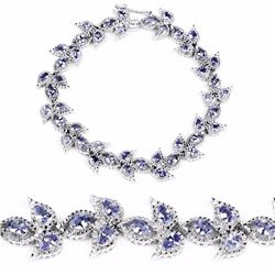 STERLING SILVER TANZANITE LEAF BRACELET