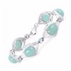 Image 2 : STERLING ISLVER AQUAMARINE CABOCHON BRACELET