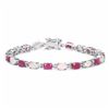 Image 1 : STERLIGN SILVER THAI RUBY AND ETHIOPIAN OPAN BRACELET