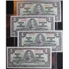 Image 1 : 1937 $1 Dollar BC-21d, Bank of Canada Bank notes - Lot of 4