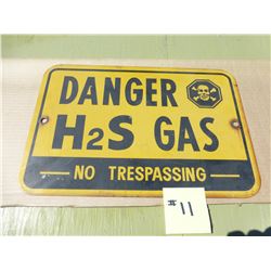H2S GAS METAL SIGN
