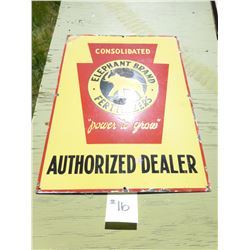 ELEPHANT BRAND FERTILIZER METAL SIGN