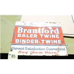 BRANTFORD BALER/BINDER TWINE METAL SIGN