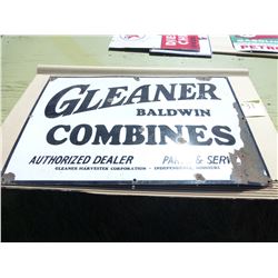 GLEANER COMBINES METAL SIGN