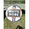 Image 1 : WHITE ROSE ROUND METAL SIGN WITH HANGER