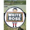 Image 3 : WHITE ROSE ROUND METAL SIGN WITH HANGER