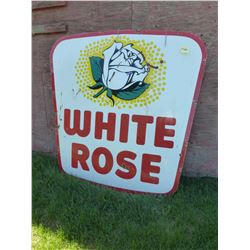 WHITE ROSE METAL SIGN