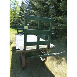 WOODEN WHEEL FLAT DECK WAGON