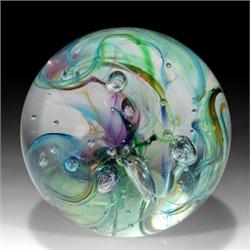 19: C. Boux Abstract Swirling Paperweight
