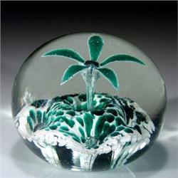 53: Edward Rithner Teal Flower Paperweight