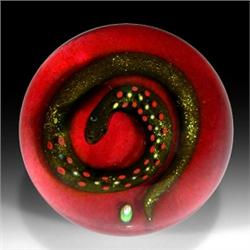 88: Paul Ysart Gold Snake Paperweight 