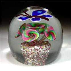176: Antique Czech Butterfly Paperweight