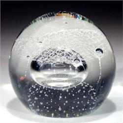 180: Caithness Glass Silver Rain Paperweight