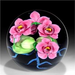 201: Lundberg Studios 1998 Orchid Paperweight