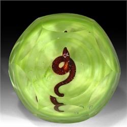 219: Ronald Hansen Faceted Snake Paperweight