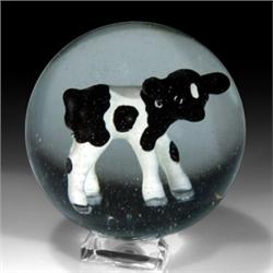 261: Sulphide Large Glass Marble with a Cow
