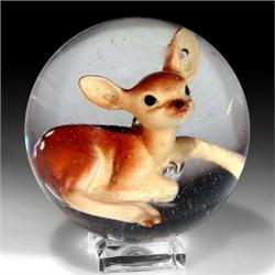 263: Sulphide Large Glass Marble Spotted Fawn