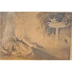 EVE-19 HAND SIGNED ICART PRINTHand signed Louis Icart print in vintage  frame. Measures 12” x 17”. D
