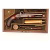 Image 12 : 18BL-8 SAMUEL NOCKFine Cased double barreled side by side  percussion pistol by Samuel Nock,  approx